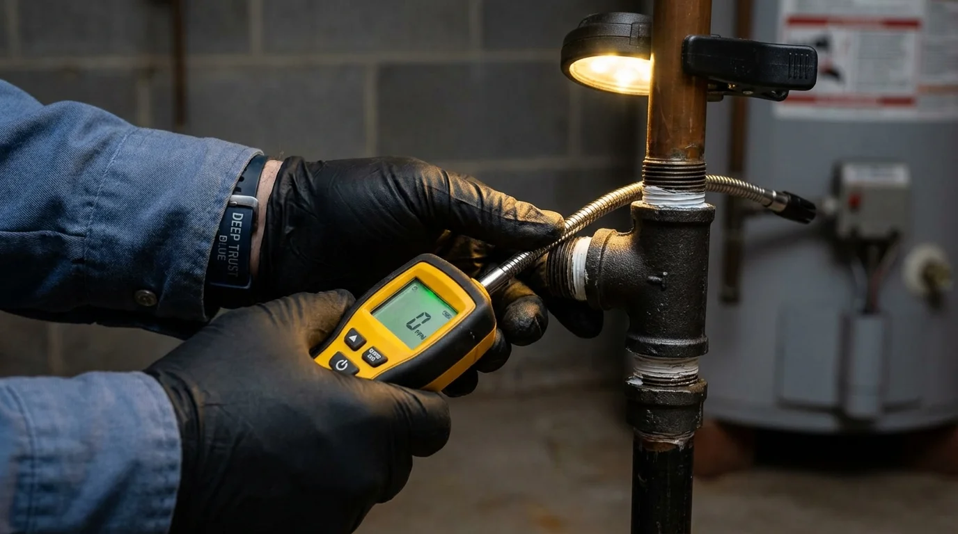 Gas leak detection with electronic sniffer by Johns Plumbing LLC in Missoula