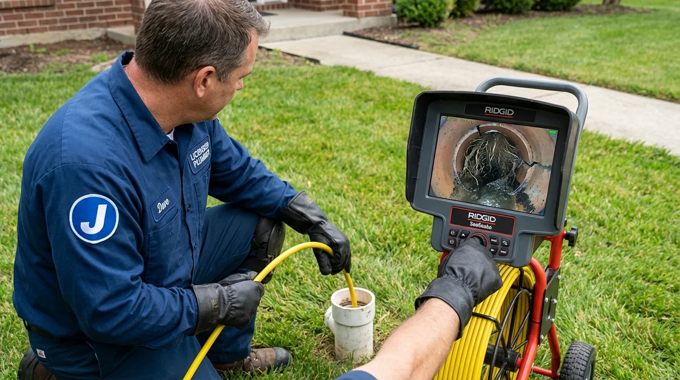 Sewer camera inspection being performed by Johns Plumbing LLC in Missoula
